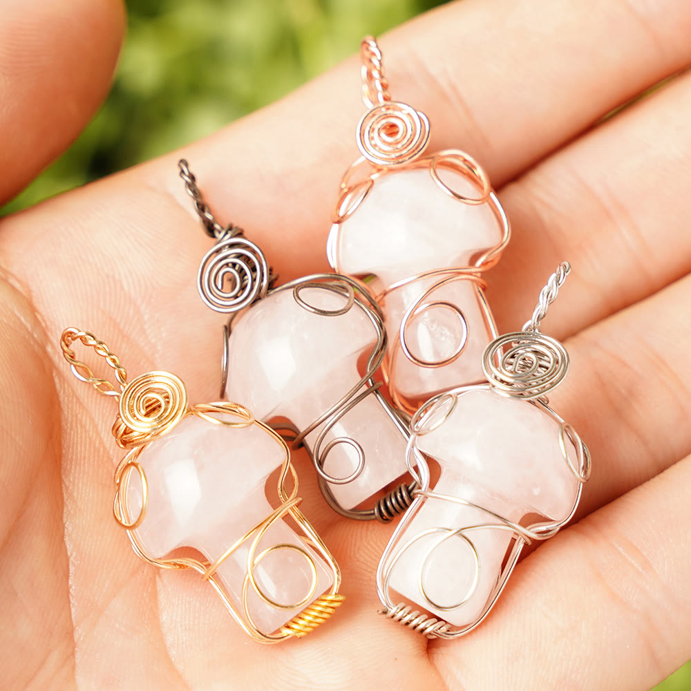 Collana con fungo in pietra curativa naturale Olivenorma