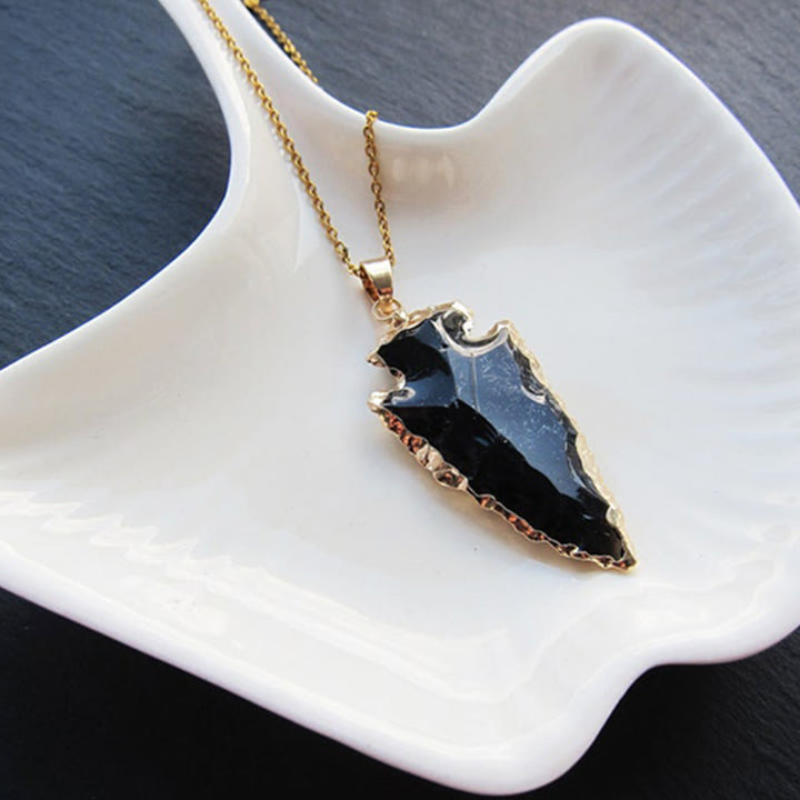 Collana con punta di freccia in corniola di cristallo naturale Olivenorma