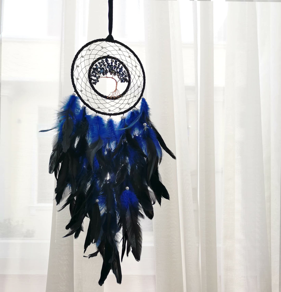 Olivenorma Albero della vita Sodalite blu Ghiaia Dream Catcher