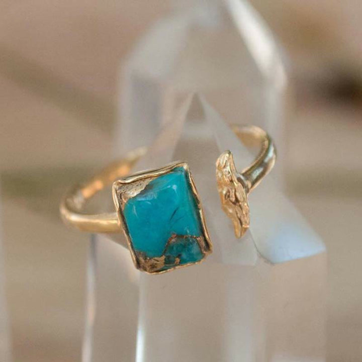 Anello regolabile Olivenorma Beohemian Turchese