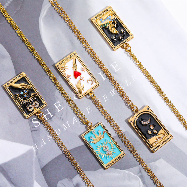 Collana Olivenorma Zircone Oro Placcato Tarocchi Olio Goccia