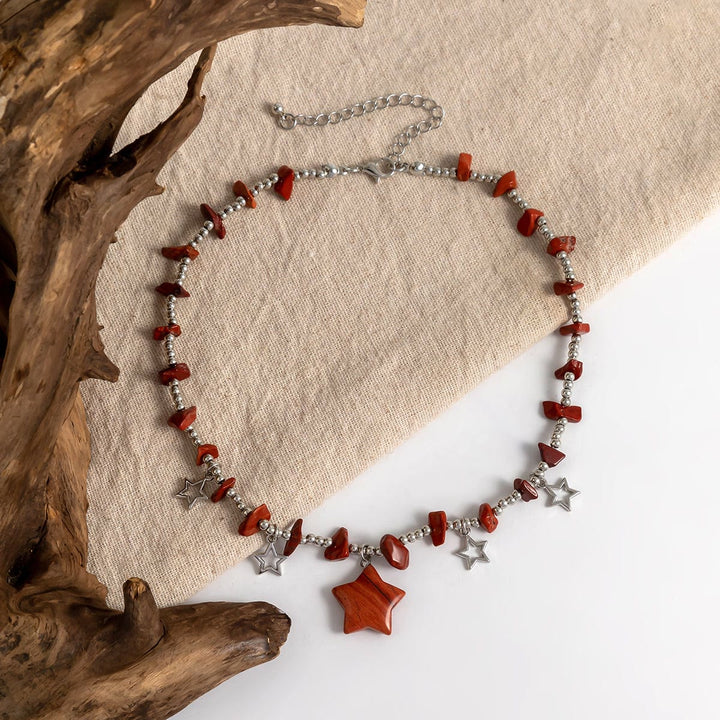 Olivenorma Bohemia Star Nappa Collana girocollo in cristallo 