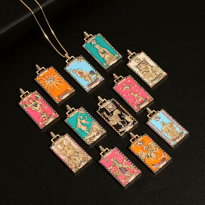 Collana con carta dei tarocchi Olivenorma in smalto