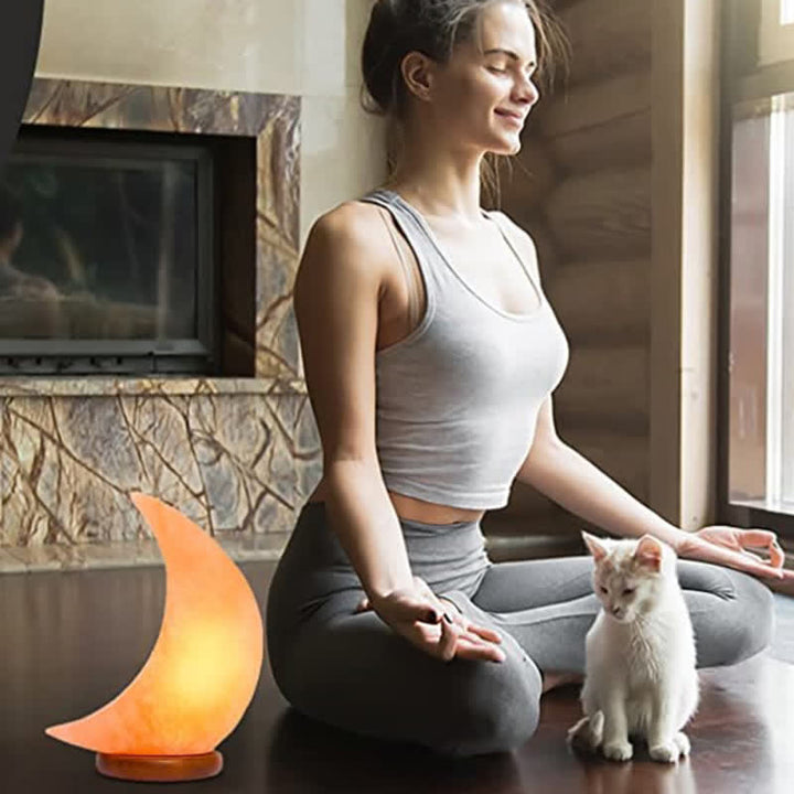 Lampada di vendita rosa dell'Himalaya a forma di mezzaluna Olivenorma