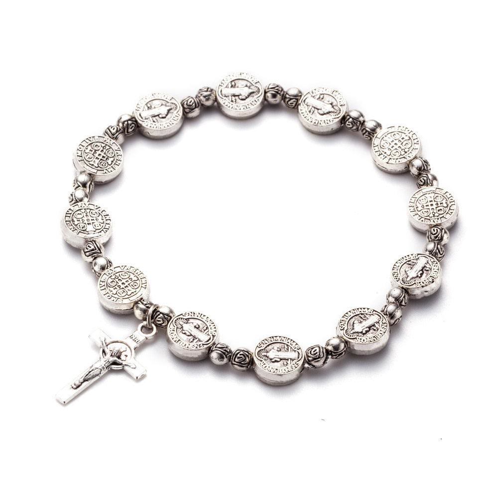 Olivenorma Braccialetto Croce Cristianesimo Gesù Argento Dorato