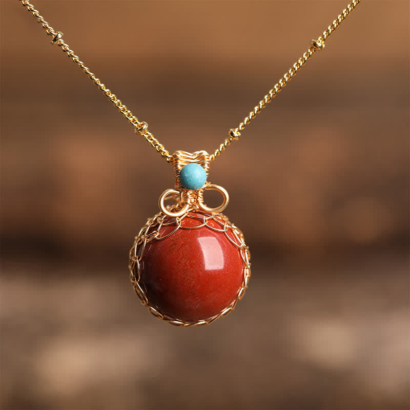 Collana con sfera di cristallo naturale delicato Olivenorma