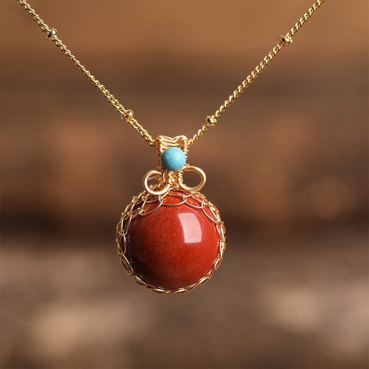 Collana con sfera di cristallo naturale delicato Olivenorma