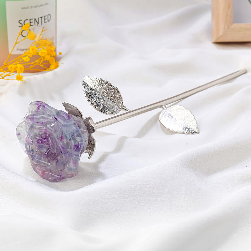 Olivenorma Crystal Rose Flower Artigianato Decorazione con pietre preziose