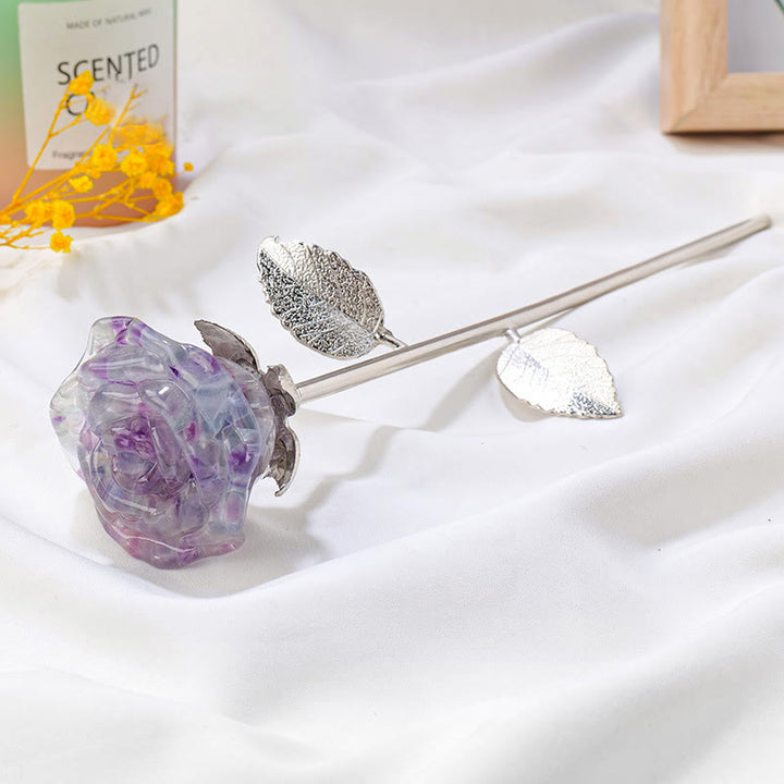 Olivenorma Crystal Rose Flower Artigianato Decorazione con pietre preziose