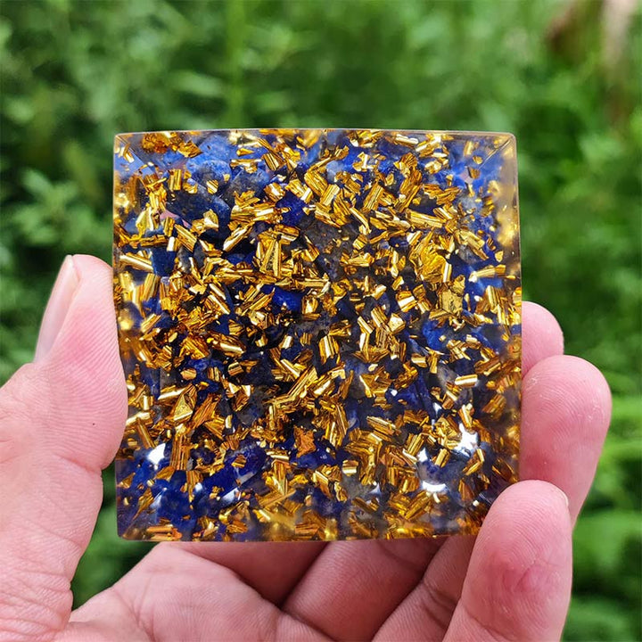 Olivenorma Ametista con Lapislazzuli Vergine Zodiaco Orgone Piramide 