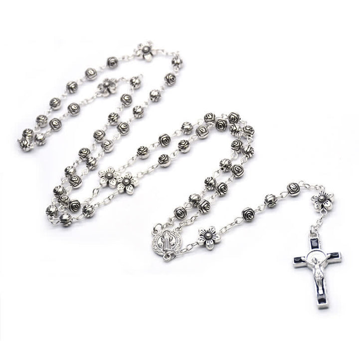 Collana rosario con croce di preghiera Olivenorma Rose