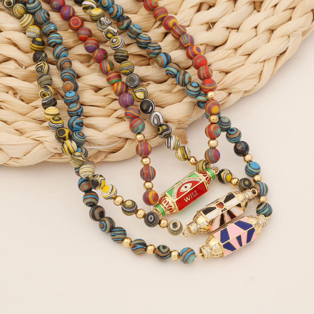 Collana Olivenorma Malocchio Malachite e Turchese - image 13