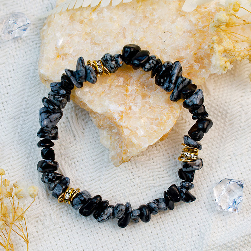 Bracciale Olivenorma con perline di cristallo frantumato e pietra irregolare