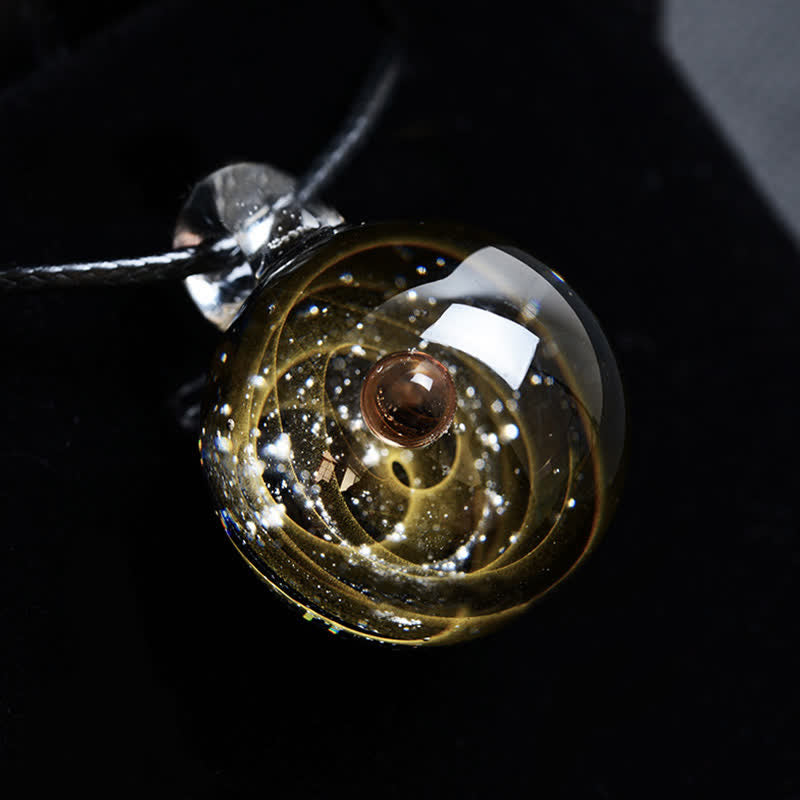 Collana in vetro con cielo stellato cosmico Olivenorma