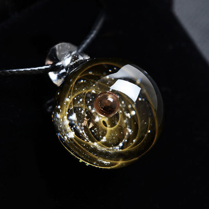 Collana in vetro con cielo stellato cosmico Olivenorma