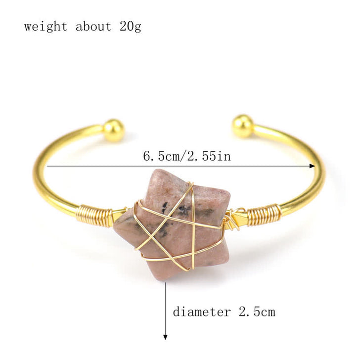 Bracciale Olivenorma con pietre preziose a forma di stella avvolte in filo d'oro
