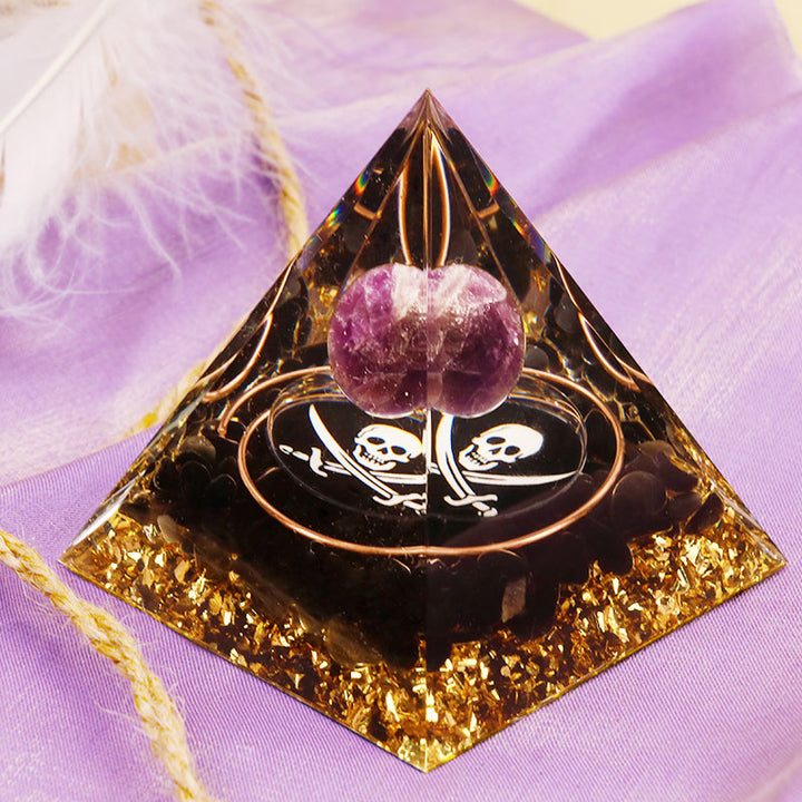 Olivenorma Ametista Ossidiana Teschio Simbolo Orgone Piramide