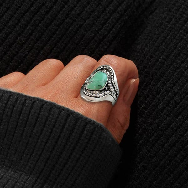 Anello Olivenorma Vintage Grande Turchese 
