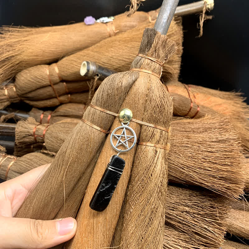 Ornamento a forma di stella di scopa di paglia di cristallo Olivenorma