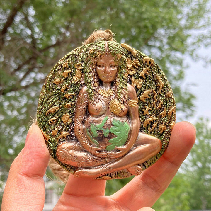 Olivenorma Statua della Dea Gaia Pendente Decorazioni in Resina Decorazione da Parete