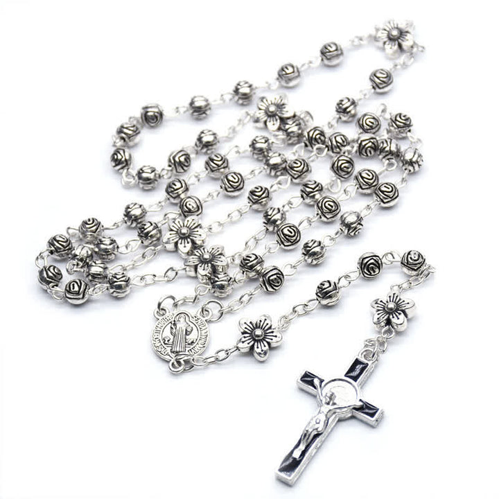 Collana rosario con croce di preghiera Olivenorma Rose