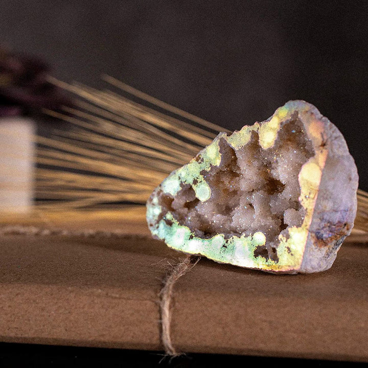 Olivenorma Angel Aura Quarzo Geode Pietra naturale