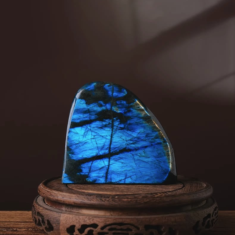 Decorazione in pietra preziosa grezza naturale di labradorite Olivenorma