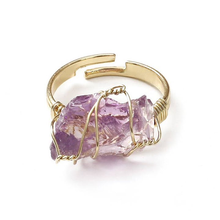 Anello irregolare in cristallo naturale