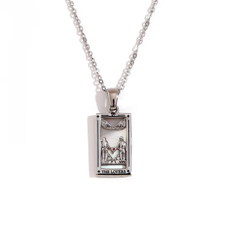 Collana con tarocchi in acciaio inossidabile placcato oro 18k Olivenorma 