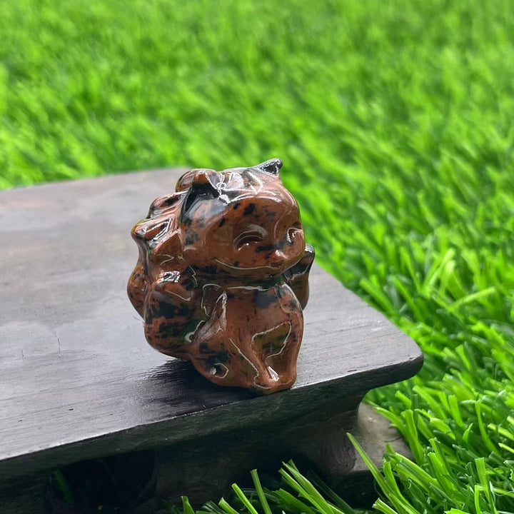 Olivenorma Pietra Naturale 3cm Decorazione in Pietra Preziosa a Forma di Volpe a Nove Code 