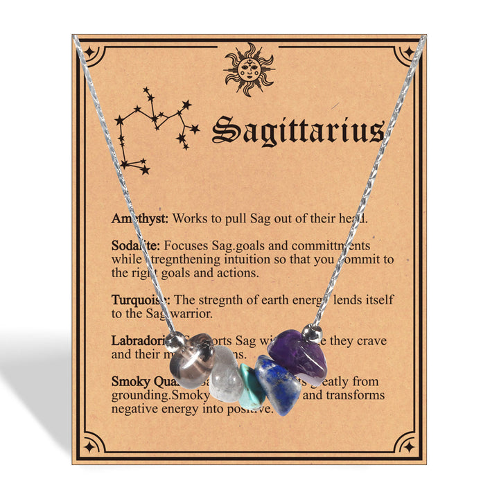 Collana girocollo con segno zodiacale in pietra naturale Olivenorma 