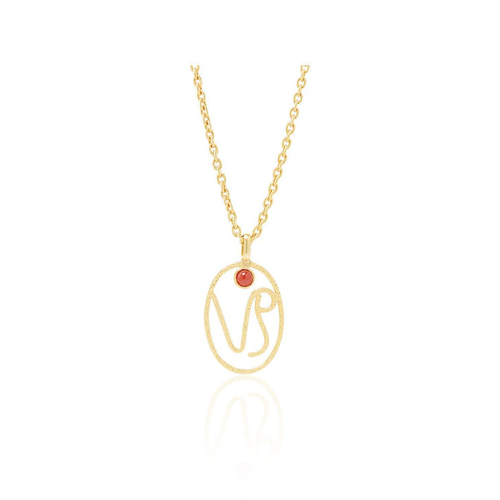 Collana con rune zodiacali cave Olivenorma Birthstone