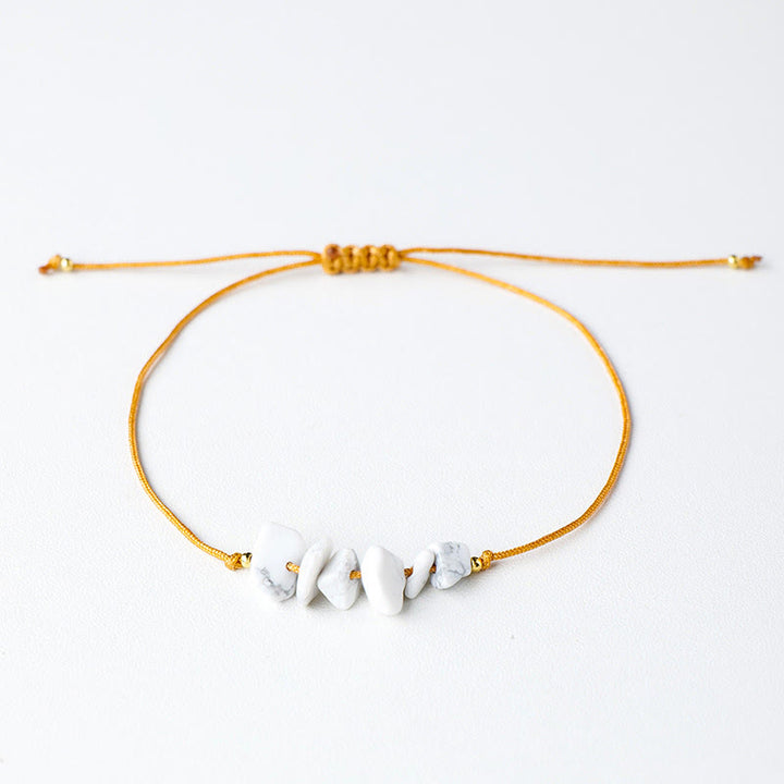 Bracciale intrecciato con pietre preziose irregolari "Nature's Healing Wishes" Olivenorma