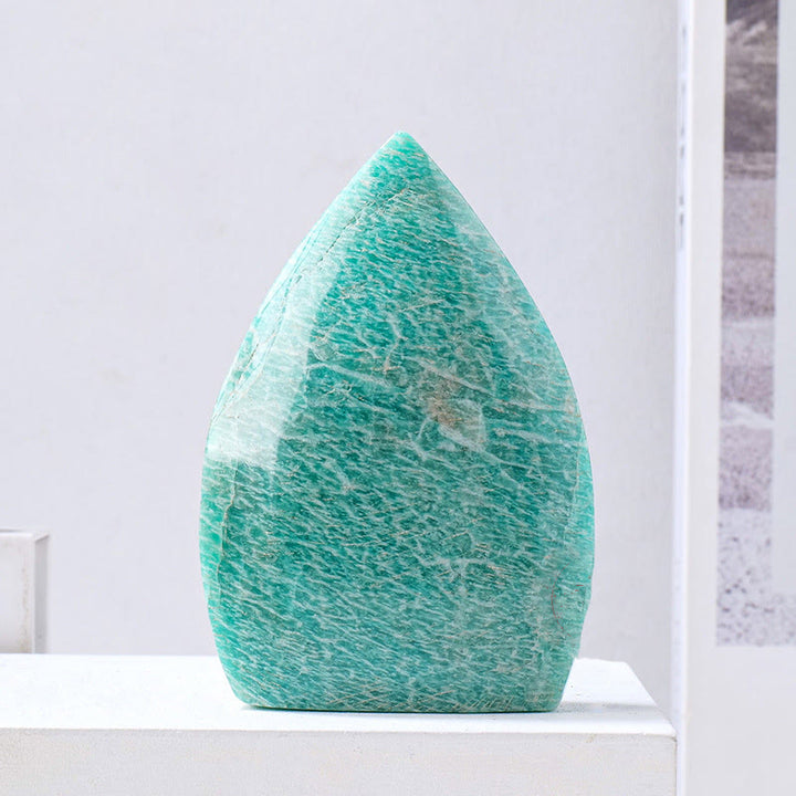 Ornamenti a forma di fiamma in cristallo naturale Olivenorma, decorazione con pietre preziose