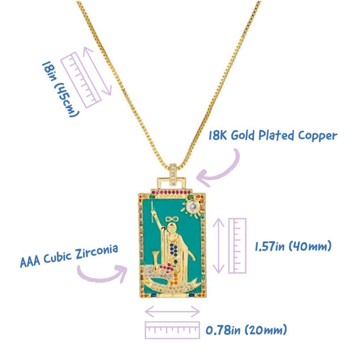 Collana con carta dei tarocchi Olivenorma in smalto
