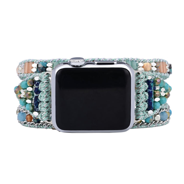 Cinturino per Apple Watch Olivenorma Mint Teal con perline di cristallo 