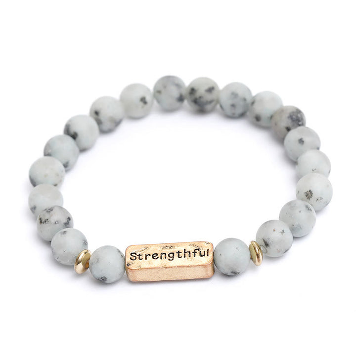 Bracciale con incisione resistente in pietra preziosa naturale Olivenorma