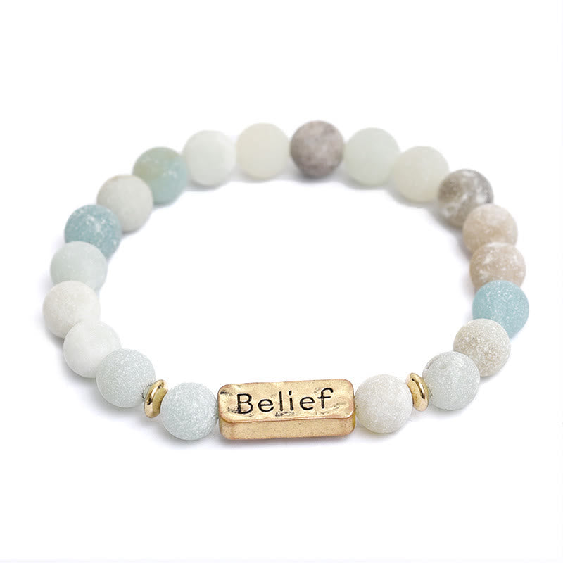 Bracciale con incisione della fede in pietra preziosa naturale Olivenorma