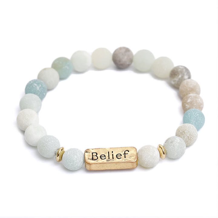 Bracciale con incisione della fede in pietra preziosa naturale Olivenorma