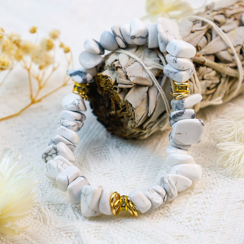 Bracciale Olivenorma con perline di cristallo frantumato e pietra irregolare