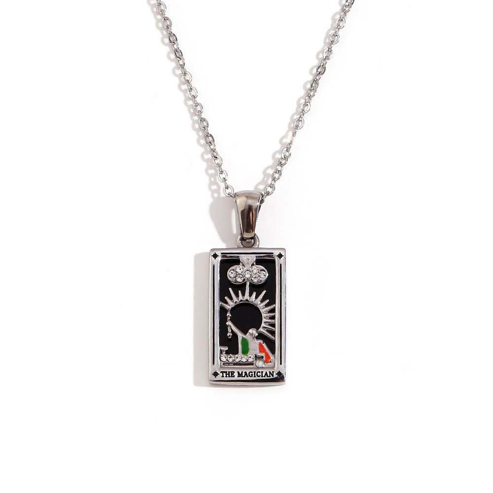 Collana con tarocchi in acciaio inossidabile placcato oro 18k Olivenorma 
