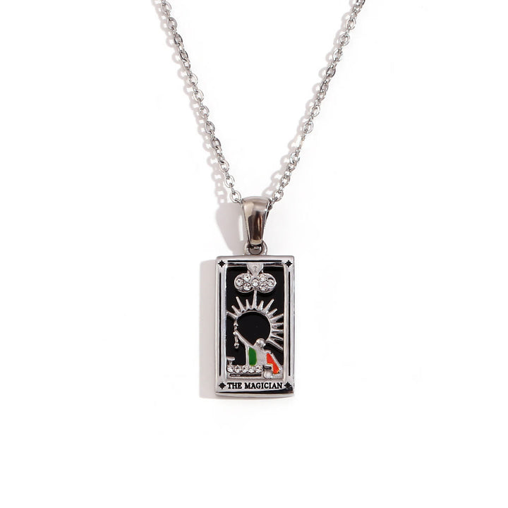 Collana con tarocchi in acciaio inossidabile placcato oro 18k Olivenorma 