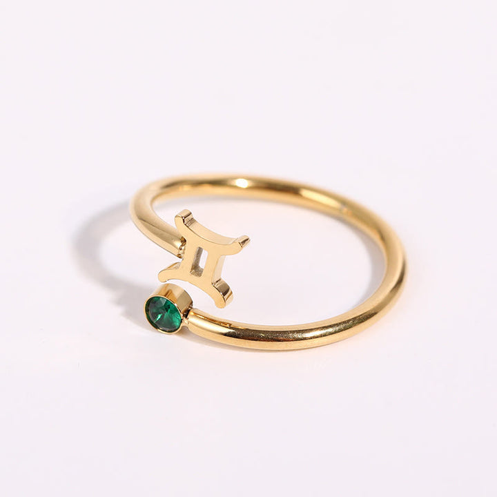 Anello con pietra portafortuna dello zodiaco Olivenorma