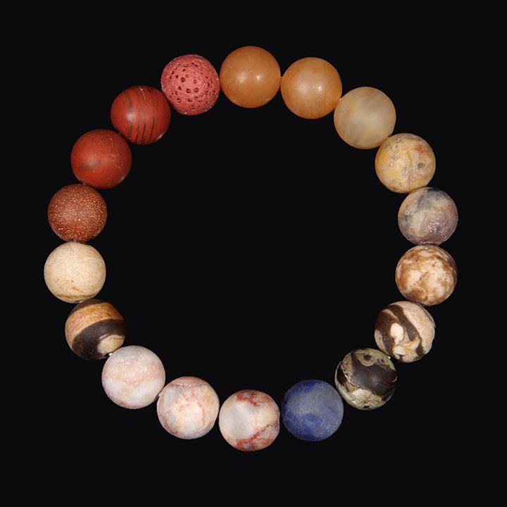 Olivenorma Bracciale Pianeta in Perline Naturali Satinate da 10 mm 
