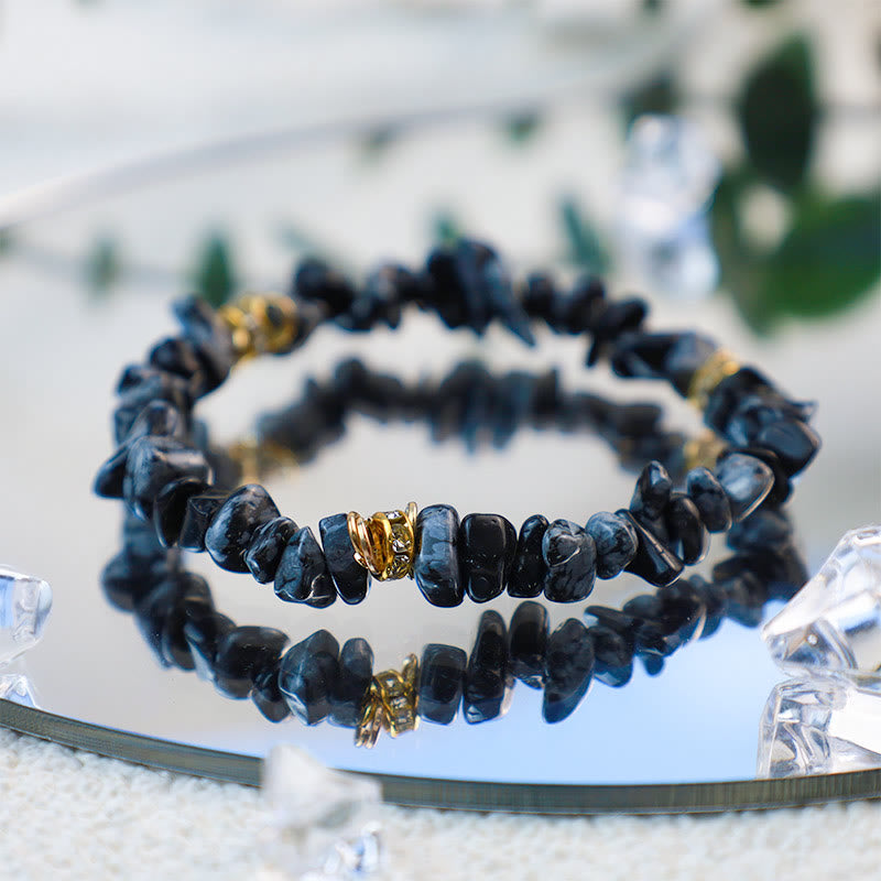 Bracciale Olivenorma con perline di cristallo frantumato e pietra irregolare