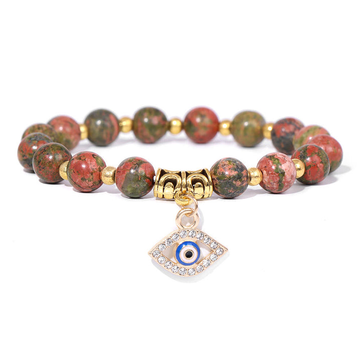 Bracciale con ciondolo malocchio in pietra naturale Olivenorma