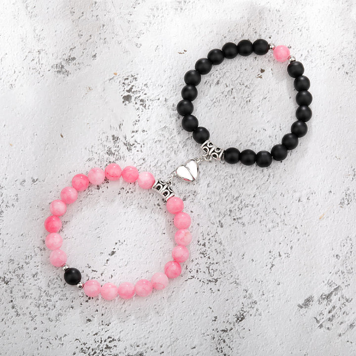 Olivenorma 2 pezzi set di braccialetti magnetici per coppie 