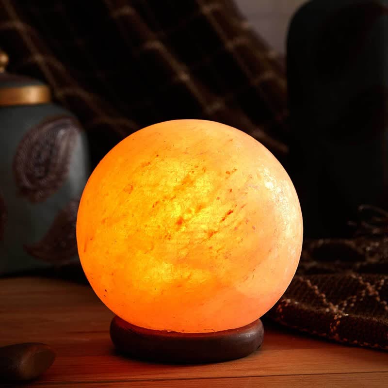 Lampada di sale rosa dell'Himalaya a forma di palla Olivenorma