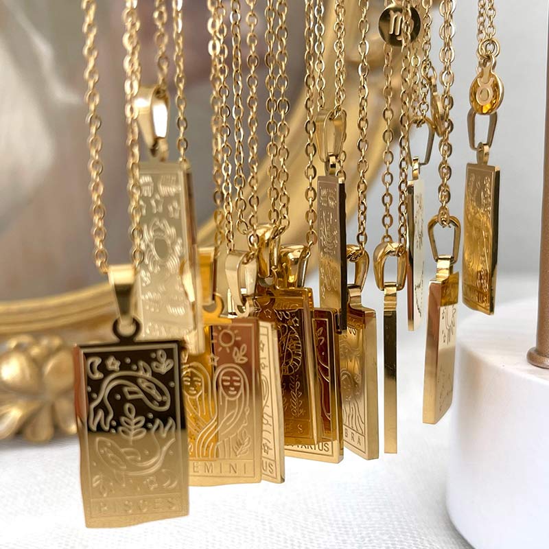 Collana con catena riempita d'oro Olivenorma Zodiac 