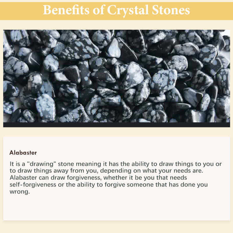 Set di pietre naturali levigate di ossidiana fiocco di neve 